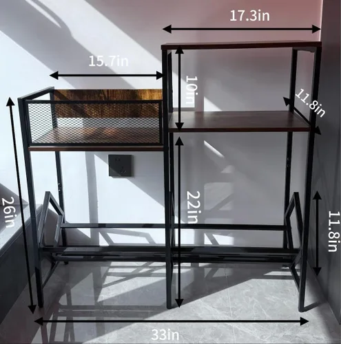 Vista 5 de JinMing Soporte para tocadiscos con almacenamiento de vinilo, gabinete de audio resistente para discos, tocadiscos, receptor, altavoces, consola