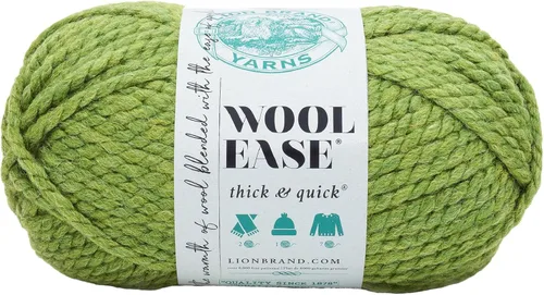 Vista 133 de Lion Brand Yarn - Ovillo de lana Wool-Ease Thick & Quick color fuerza aérea Super Bulky Wool Acrylic Blend Fiber for Soft Hats, Sweaters, Chunky