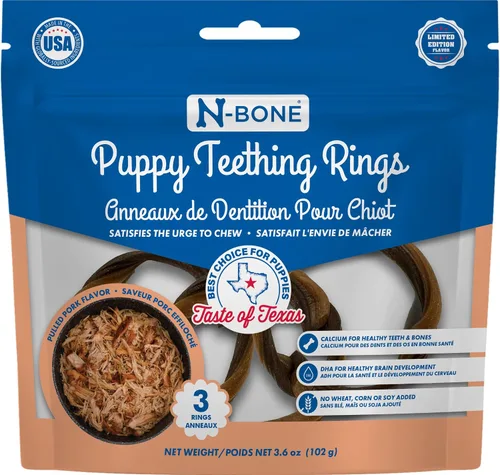 Vista 21 de N-Bone Anillos de dentición para cachorros, sabor a mantequilla de maní, masticables naturales para la dentición y golosinas para masticar, ayuda a