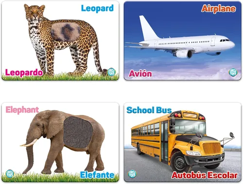 Vista 6 de My Touch and Feel - Tarjetas didácticas de doble cara con imagen bilingüe en inglés y español para bebés, niños pequeños, niños, aprender animales