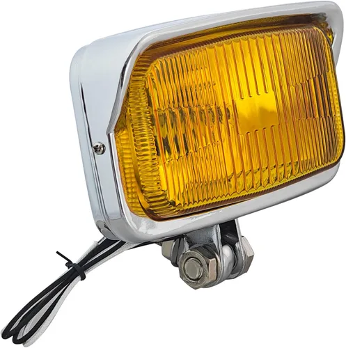 Vista 11 de FATECIM Vintage motocicleta cuadrado faro retro cabeza luz lámpara ámbar lente con visera universal para Harley Cruiser Bobber Chopper Yamaha Honda