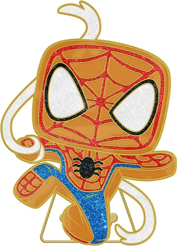 Vista 2 de Loungefly PIN POP! Pin esmaltado grande Marvel Gingerbread - Spider-Man - Pin esmaltado grande - Pin esmaltado de Marvel Comics - Broche y bolsas