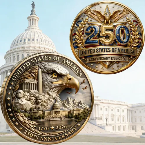Vista 9 de America - Moneda conmemorativa del 250 aniversario, desafío de 250 aniversario de Estados Unidos, para patriotismo, moneda de aniversario