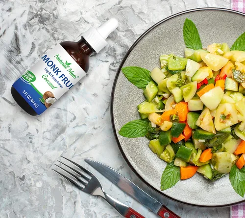 Vista 4 de Edulcorante líquido saborizado de fruta de monje optimizado con eritritol 2oz - Sabor a coco 1 paquete