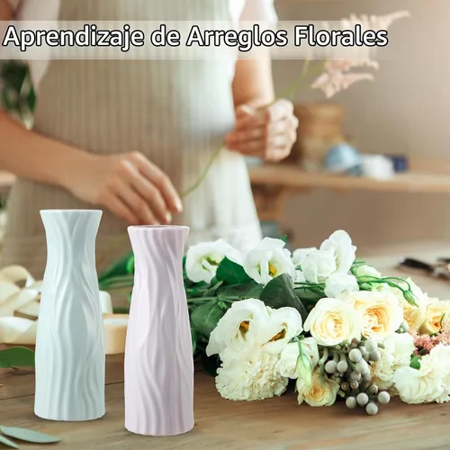 Vista 4 de FRIUSATE - Paquete de 12 jarrones de plástico a granel, jarrones de flores para centros de mesa