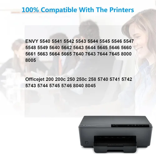Vista 2 de Cartucho de tinta remanufacturado de alto rendimiento de repuesto para HP 62 XL 62XL C2P07AN compatible con impresora Envy 5640 5642 5643 5644 5646