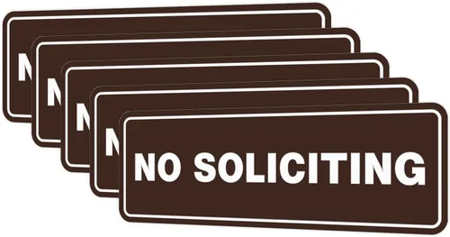 Vista 67 de Estándar No Soliciting Door/Wall Sign - Negro - Pequeño
