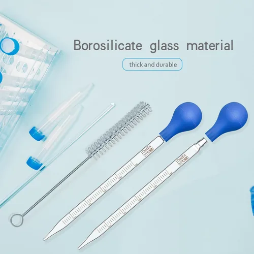 Vista 3 de Pipetas de vidrio con cuentagotas de 0.3 fl oz, pipeta de laboratorio graduada, pipeta líquida (4)