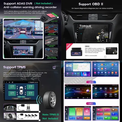 Vista 7 de Radio estéreo de doble DIN para automóvil con Carplay y Android Auto, pantalla táctil de 9 pulgadas en el salpicadero GPS de navegación, Bluetooth