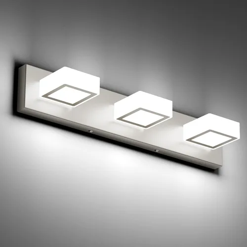 Vista 26 de Ralbay - Luz LED negra para tocador de baño, moderna, atenuable con 5 temperaturas de color, accesorios de iluminación de pared de acrílico negro