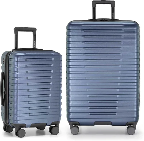 Vista 30 de U.S. Traveler Boren - Maleta de viaje extensible rígida con 8 ruedas giratorias, color negro, juego de 2 piezas