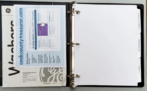 Vista 4 de Divisores de pestañas de índice de documentos para propietarios de casas: juegos de 9. Preimpresos con categorías útiles para mantener tus papeles