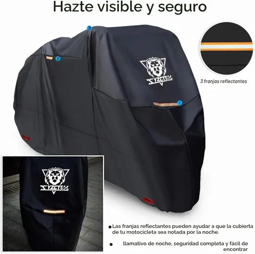 Vista 3 de XYZCTEM - Funda para motocicleta - Bolsa de almacenamiento impermeable para exteriores, hecha de material resistente, se adapta hasta 87 pulgadas