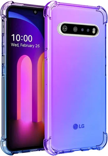 Vista 8 de Osophter Funda para LG V60 ThinQ, funda para LG V60, transparente, esquinas reforzadas de poliuretano termoplástico (TPU), absorción de golpes