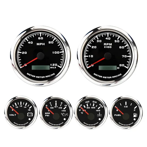 Vista 21 de MOTOR METER RACING - Juego de medidores para motores clásicos (juego de 6 medidores)
