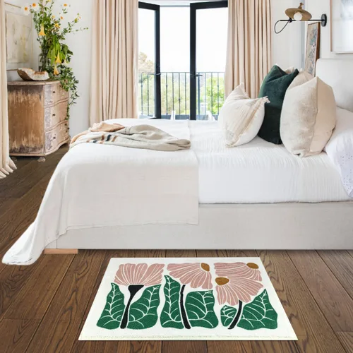 Vista 8 de SHIYUE Bonita alfombra de baño con diseño de flores para alfombras de baño, microfibra ultra suave y esponjosa, absorción de agua, tapete