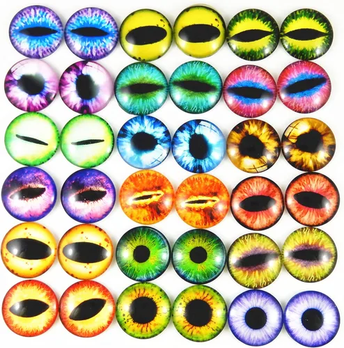 Vista 15 de juliewang Wholesale en bulk Assorted Ojo de dragón Cubiertos Cabochons de vidrio redondas para hacer Muñeca y la joyería Configuración