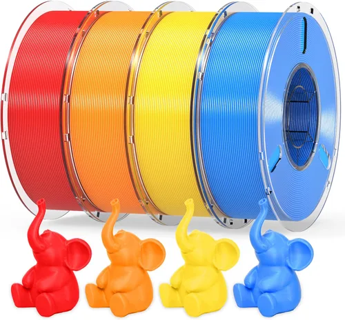 Vista 10 de Silk Rainbow 3D Printer Filament 1.75mm Multi-Color PLA Filament Fast Color Change Candy Color 3D Printing Filament, 1kg Spool Color caramelo