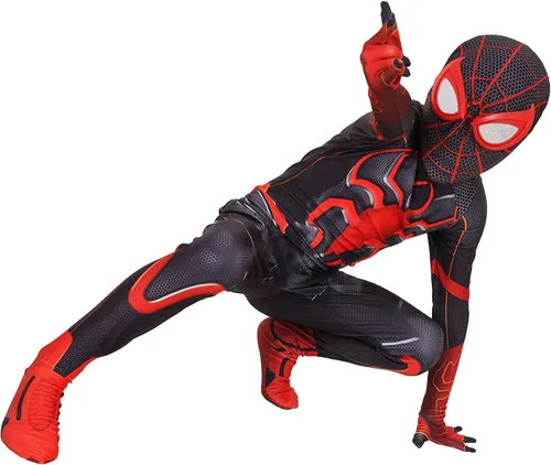 Vista 3 de Kovojibo Disfraz de superhéroe para niños body de elastano para Halloween cosplay
