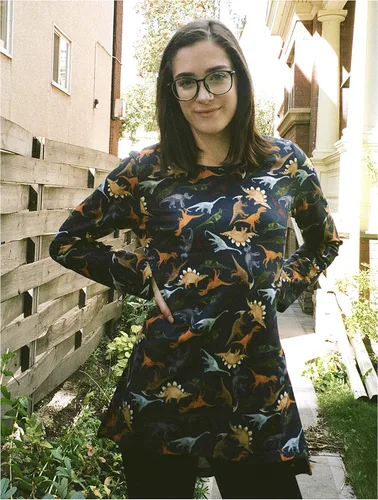 Vista 3 de LaVieLente Fashion Blusa tipo túnica para mujer, con patrón estampado, casual, suave, de manga larga, holgada, con dobladillo alto