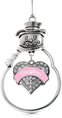 Vista 105 de Inspired Silver - Big Sis - Adorno de Navidad plateado - Adorno de árbol de Navidad con dije de corazón con circonita cúbica - Decoración colgante
