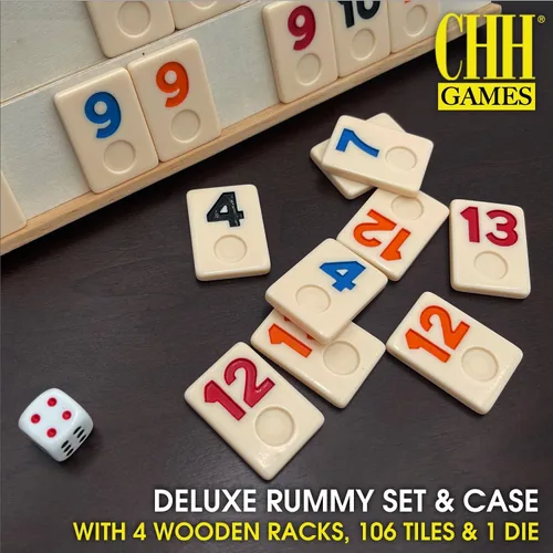Vista 2 de Rummy de lujo con los estantes de madera en la caja