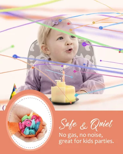 Vista 4 de BATTIFE Streamers Poppers - Galletas de confeti para lanzar a mano, sin ensuciar, para cumpleaños, bodas, fiestas, fiestas, coloridos, 16.4 pies
