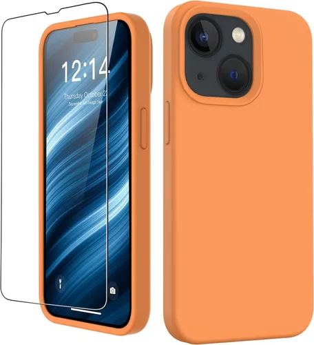 Vista 15 de FUNMIKO Funda compatible con iPhone 15 con protector de pantalla, silicona líquida suave y sedosa mejorada, diseñada a la moda para hombres, mujeres