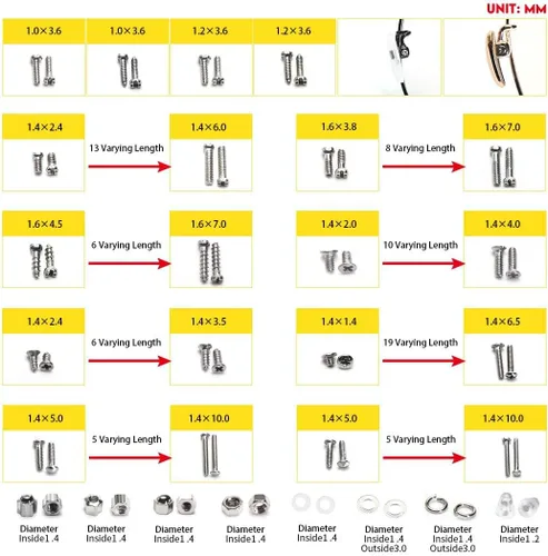 Vista 7 de Juego de destornilladores de precisión, kit de reparación de gafas con 10 estilos de destornilladores/almohadillas para la nariz/destornilladores