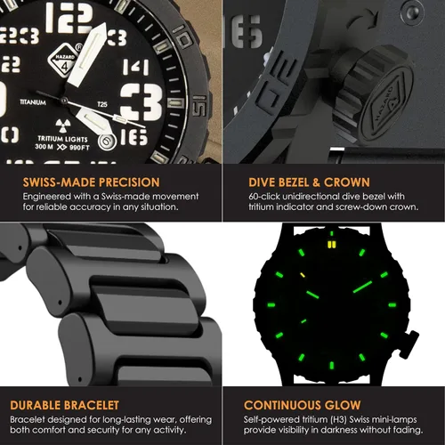 Vista 26 de HAZARD 4 Heavy Water Diver™ : Titanium Tritium Dive-Watch