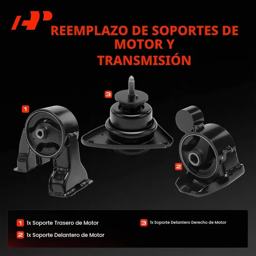 Vista 3 de A-Premium - Juego de 3 soportes para motor compatible con Hyundai
