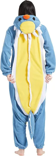 Vista 4 de DELEY Pijama de una pieza para adultos, disfraz de Halloween, Navidad, animales, cosplay, para hombres y mujeres