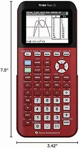 Vista 2 de Texas Instruments Calculadora gráfica de color TI-84 Plus CE, rojo radical
