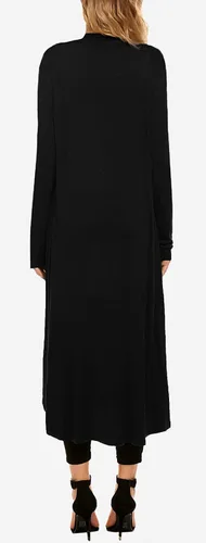 Vista 5 de Cárdigan de manga larga casual para mujer, largo y abierto por delante, ligero, con dobladillo asimétrico, drapeado (tallas S3XL)