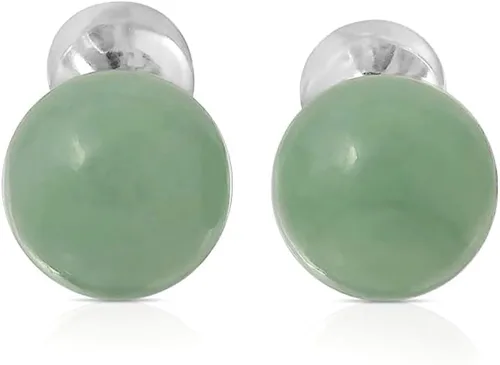 Vista 4 de Regalia by Ulti Ramos .925 Sterling Silver Genuine 6mm Jade and Freshwater Cultured Pearl Necklace, Bracelet, and Stud Earrings Jewelry