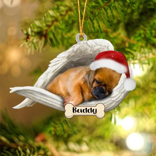 Vista 122 de Afghan Hounds - Adorno de Navidad con alas de ángel durmiente, recuerdo personalizado para perros 2024, adorno de forma acrílica, regalos