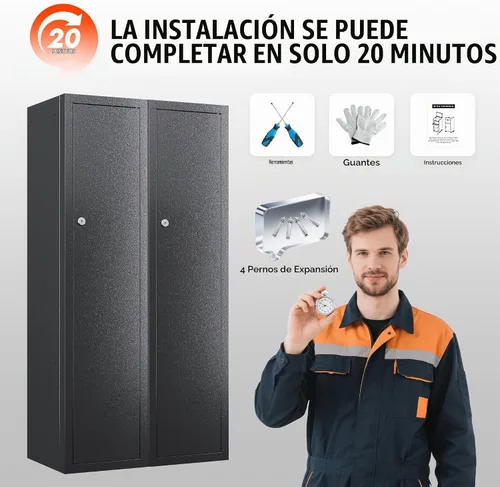 Vista 5 de KAER - Armario para municiones de 59 pulgadas de alto, armario de armas para uso seguro en el hogar, acceso rápido con compartimento para municiones