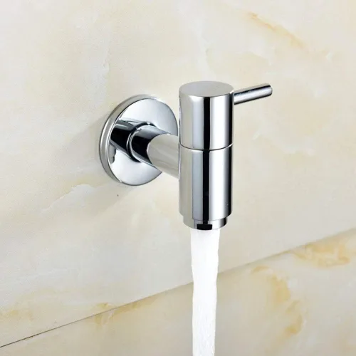 Vista 2 de Grifo de agua fría montado en la pared, grifo para baño, jardín, fregona, piscina, lavadora, cromo