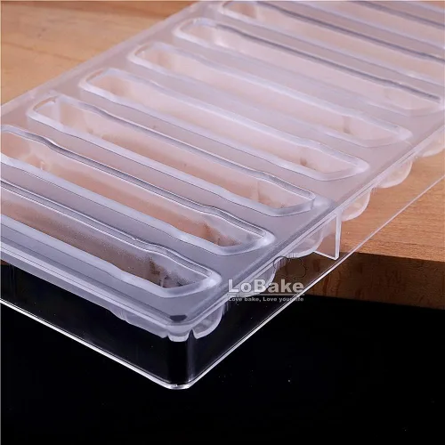Vista 5 de LoBake 9 cavidades Mini palos de bambú forma policarbonato PC chocolate molde caramelo hielo cubo moldes Sugarcraft Fondant Moldes
