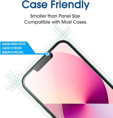 Vista 5 de amFilm Protector de pantalla de vidrio compatible con iPhone 13 Mini de 5.4 pulgadas, 2021, con bandeja de fácil instalación, compatible con fundas