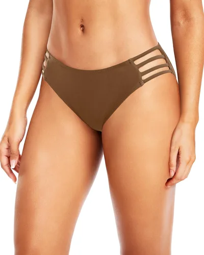Vista 29 de Tempt Me Parte inferior de bikini con tiras para mujer, cobertura completa, parte inferior de traje de baño, parte inferior de bikini Negro-2