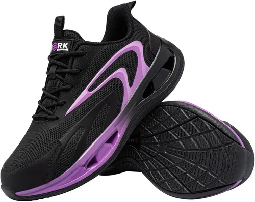 Vista 7 de LARNMERN Wide Steel Toe Shoes for Women Work Safety Sneakers Lightweight Comfortable Breathable Tennis Shoe Indestructible Boots