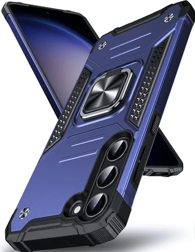Vista 66 de DASFOND Diseñada para funda Galaxy S8 con soporte, anillo metálico giratorio mejorado de 360°, soporte kickstand de grado militar, resistente a