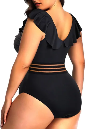 Vista 78 de Daci Falbala - Traje de baño de una pieza para mujer, con volantes y control de abdomen