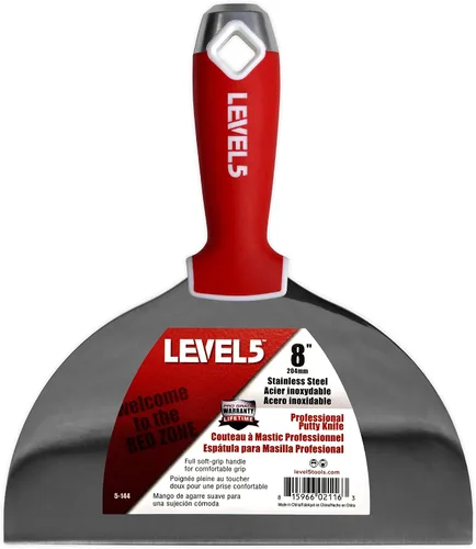 Vista 8 de Cuchillo para juntas de paneles de yeso de acero inoxidable de agarre suave de 1 pulgada - LEVEL5 Grado profesional Herramienta de mano