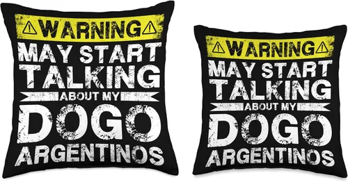 Vista 3 de Warning May Start Talking About My Dogo Argentinos Throw Pillow