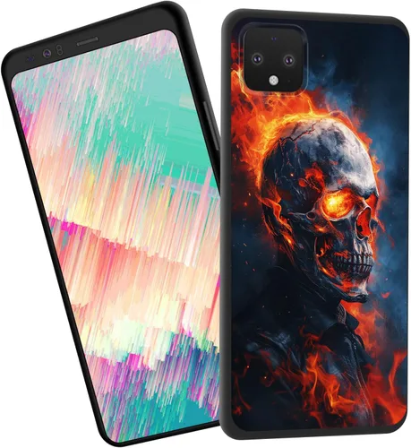 Vista 87 de Funda delgada para Google Pixel 4 XL, funda delgada de silicona de TPU suave a prueba de golpes para Google Pixel 4 XL, cruz negra
