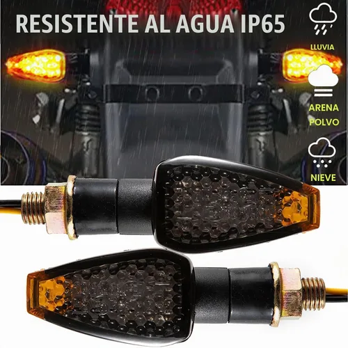Vista 4 de Mini luz de flecha para motocicleta, luces intermitentes de 0.394 in, indicador LED universal para motocicleta, lámpara ámbar intermitente