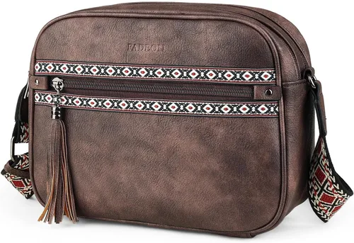 Vista 3 de FADEON Bolsos cruzados para mujer y mochila para laptop Colección Marrón