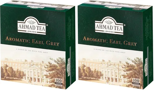 Vista 2 de Ahmad Tea Black Tea, Earl Grey - Bolsitas de té aromáticas, 100 unidades, sin cafeína y sin azúcar